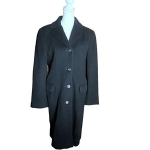 BROOKS BROTHERS BLACK WOOL BLEND OVERCOAT JACKET IN GOOD CONDITION (2)